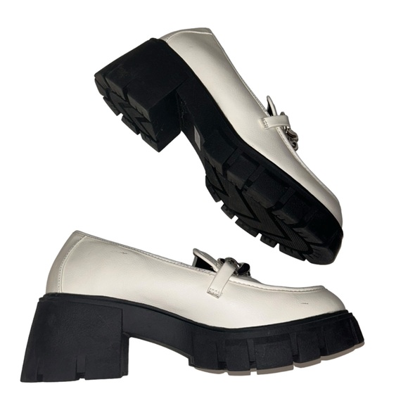 torrid l Faux Leather White Chunky Platform Loafers Size 10 - Picture 8 of 10